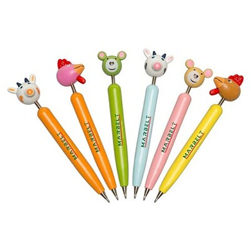 Stylo bille écologique motifs animaux - Bois et métal personnalisable