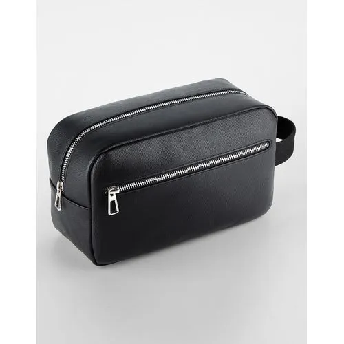 Trousse de Toilette Luxe Aspect Cuir Personnalisable