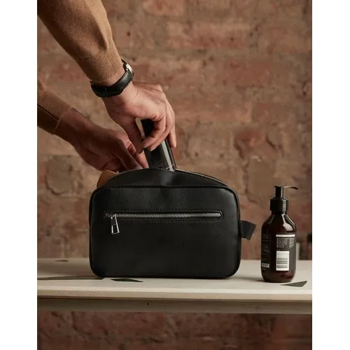 Trousse de Toilette Luxe Aspect Cuir Personnalisable