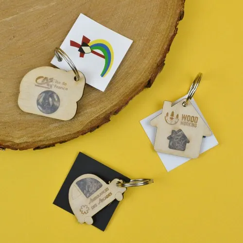 Porte-clés écologique en bois avec graines à planter personnalisé