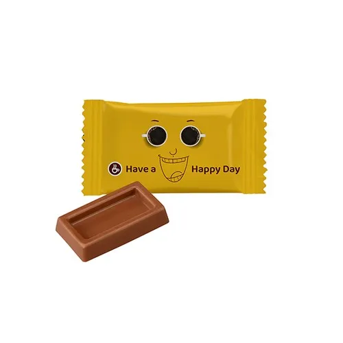 Mignonnette de chocolat personnalisable en flowpack individuel