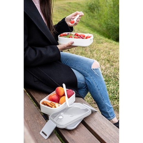 Boîte à lunch double compartiment 2x700ml avec couverts personnalisable