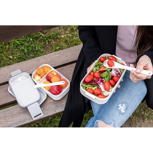 Boîte à lunch double compartiment 2x700ml avec couverts personnalisable
