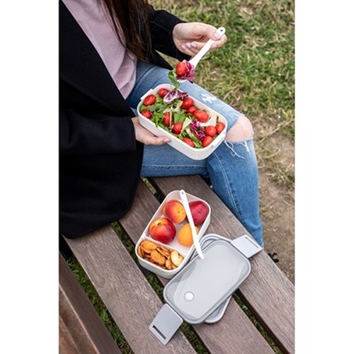 Boîte à lunch double compartiment 2x700ml avec couverts personnalisable
