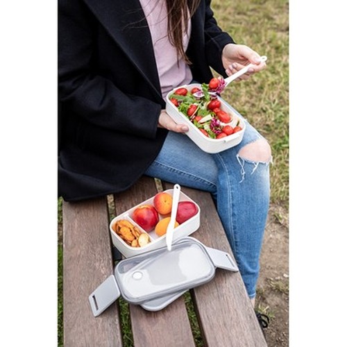 Boîte à lunch double compartiment 2x700ml avec couverts personnalisable