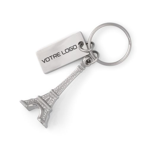 Porte-Clés Tour Eiffel Personnalisable - Zamac Nickel Brillant
