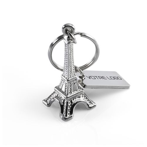Porte-Clés Tour Eiffel Personnalisable - Zamac Nickel Brillant