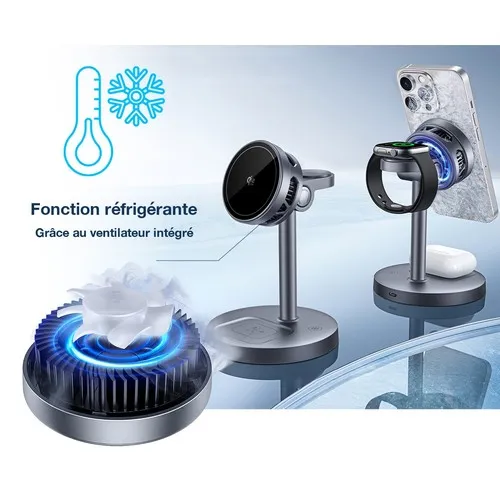 Support de charge Magsafe 3en1 avec ventilation Smartphone