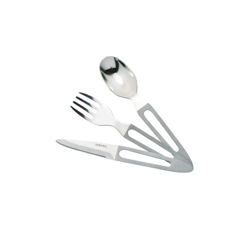 Set de Couverts Nomades 3-en-1 en Acier Inoxydable avec Étui