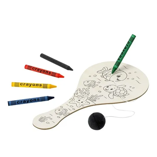 Set Raquette en Bois à Colorier avec Balles - Jeu Créatif Personnalisé