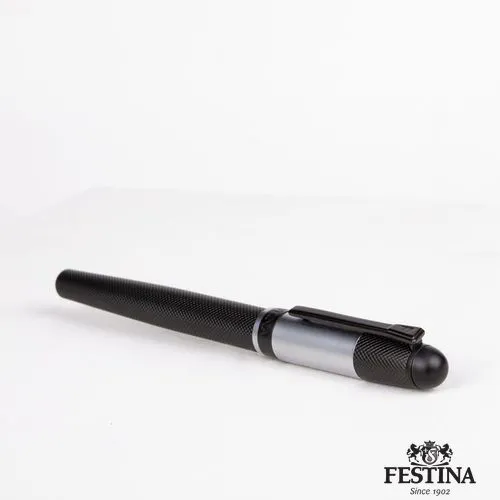 Stylo Roller Black Edition Argenté - Personnalisable Premium