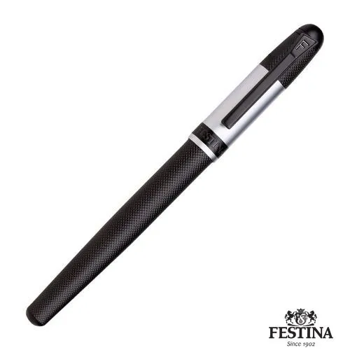 Stylo Roller Black Edition Argenté - Personnalisable Premium