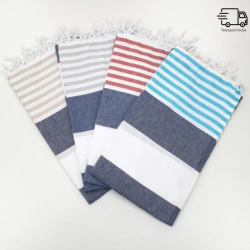 Fouta de Plage Personnalisable 100% Coton OekoTex - 100x180 cm