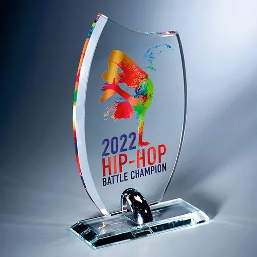 Trophée en Verre Personnalisable - Récompense Prestige Entreprise