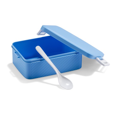 Boîte à lunch personnalisable 900 ml avec couverts - Bleu clair