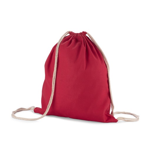 Sac à cordons en coton rouge personnalisable par sérigraphie