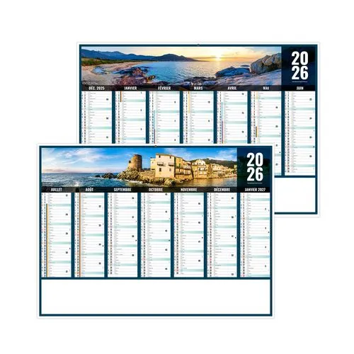 LIBERTE CORSE 2026 - MIDI 430 x 335 mm - LEGER 400G - SANS MARQUAGE - 1 TROU EN TETE