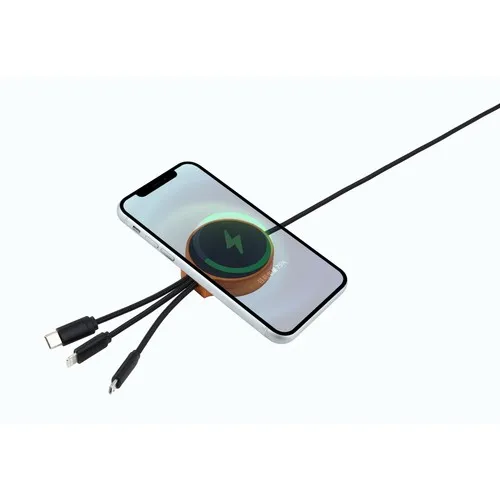 Câble de charge avec chargeur sans fil CM-5124 - 10W Noir