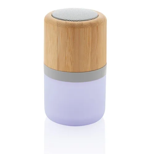 Enceinte 3W en bambou avec lumière d'ambiance