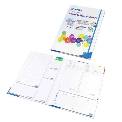 Ensemble complet de blocs-notes dans une couverture rigide