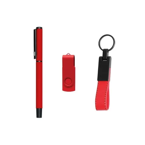 Ensemble Stylo à Bille, Clé USB et Porte-clés