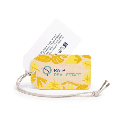 Etiquette de bagage Utopia Eco imprimée avec carte