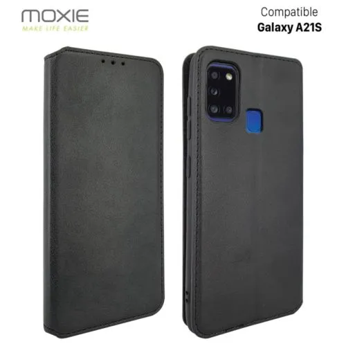 Etui portefeuille dédié Moxie en cuir PU avec fonction vidéo pour smartphone