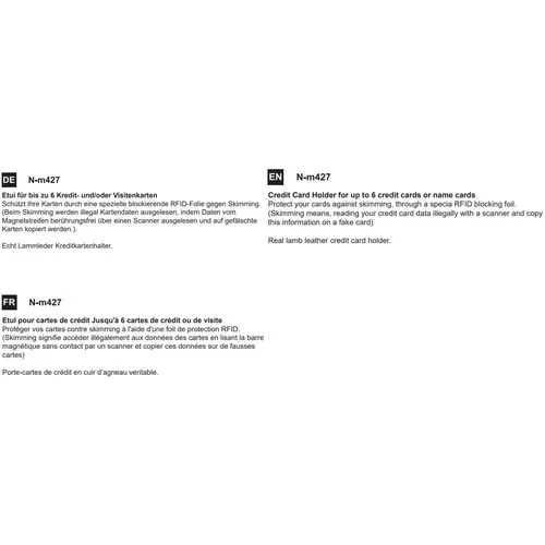 Étui RFID en cuir avec pince de maintien pour les billets et fentes pour cartes