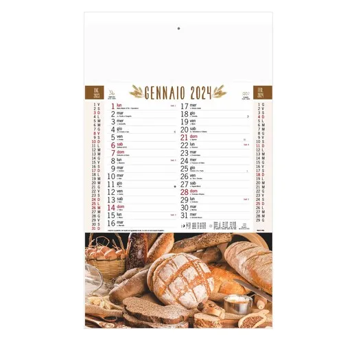 Calendrier Trimestriel du Pain Personnalisable - Format 28,8x47 cm