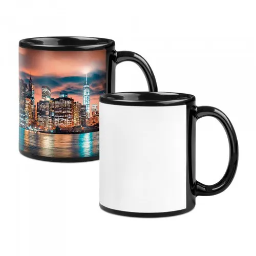 Mug Céramique Noir Brillant - Impression Sublimation Grand Format
