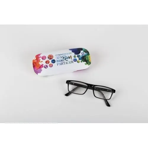 Étui à lunettes rigide personnalisé avec microfibre - Impression quadri
