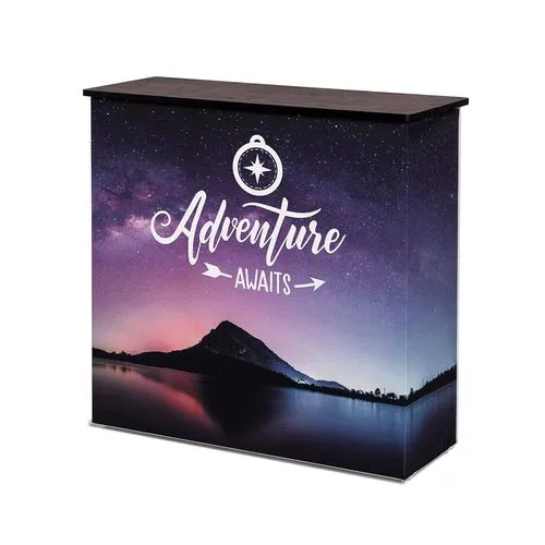 Comptoir d'accueil pliable Impress avec impression textile personnalisée