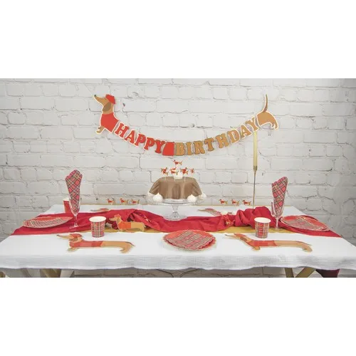 Guirlande Happy Birthday Teckel 2m - Décoration Événementielle