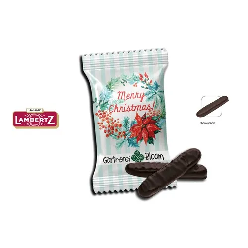 Bâtonnets de pain d'épices chocolat noir en sachet personnalisable