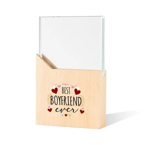 Trophée Globe Bois et Verre avec Coffret - Personnalisable