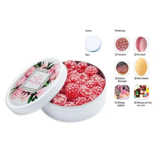Boîte à bonbons fruits sans sucre personnalisable - 120g