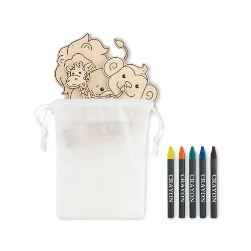 Set de Coloriage Animalier en Bois avec Suspensions Personnalisables