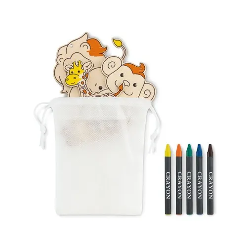 Set de Coloriage Animalier en Bois avec Suspensions Personnalisables
