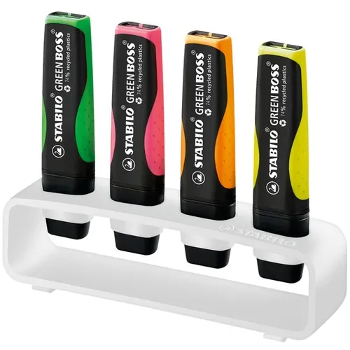 Set de Bureau 4 Surligneurs Éco-Responsables Personnalisables