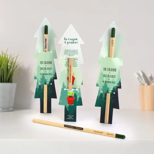 Crayon à Graines Personnalisable avec Étui Sapin - Cadeau Écologique
