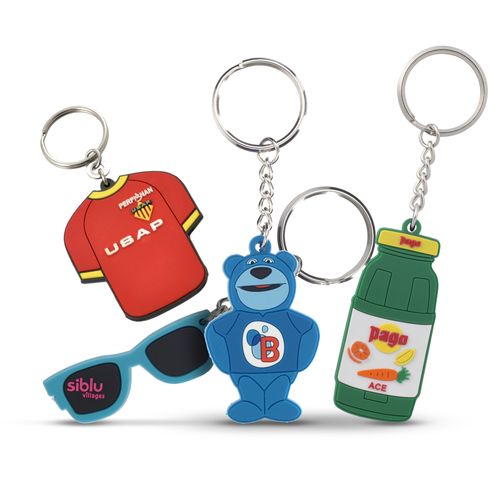 Porte-clés PVC 2D personnalisé - Injection couleur 1 face