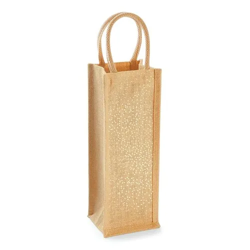 Shimmer Jute Bottle Bag