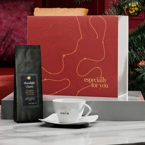 Set Espresso Personnalisé Noir & Blanc - Tasse et Sous-Tasse