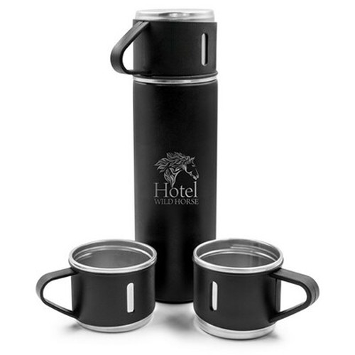 Set Thermos 420 ml + 3 Mugs Isothermes Personnalisables