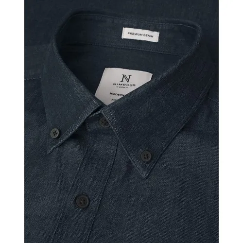 Chemise Jean Homme Coupe Slim Personnalisable - Col Boutonné