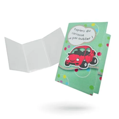 Porte-cartes 3 volets en PVC 100% recyclable.