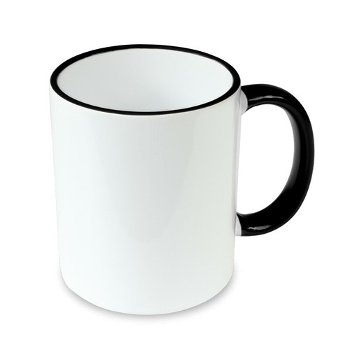 Mug Céramique Noir 350 ml Personnalisable | Sublimation & Sérigraphie