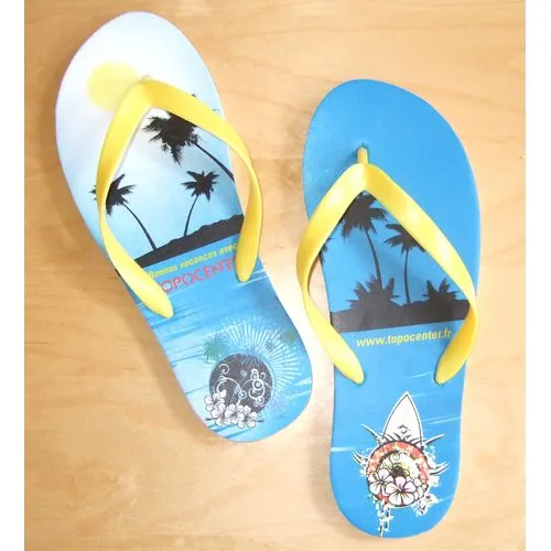 Tongs personnalisées sérigraphie - Sandales de plage publicitaires