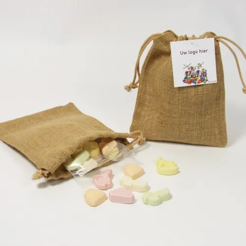 Sac en jute personnalisé avec mélange à saupoudrer - Cadeau gourmand