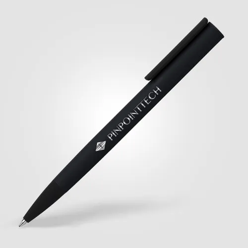Stylo Bille Soft-Touch Noir à Clip Magnétique - Gravure Laser Incluse